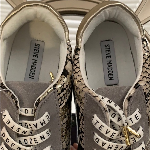 NEW Steve Madden Star Python Snake Sneakers Amalfi - Picture 7 of 9